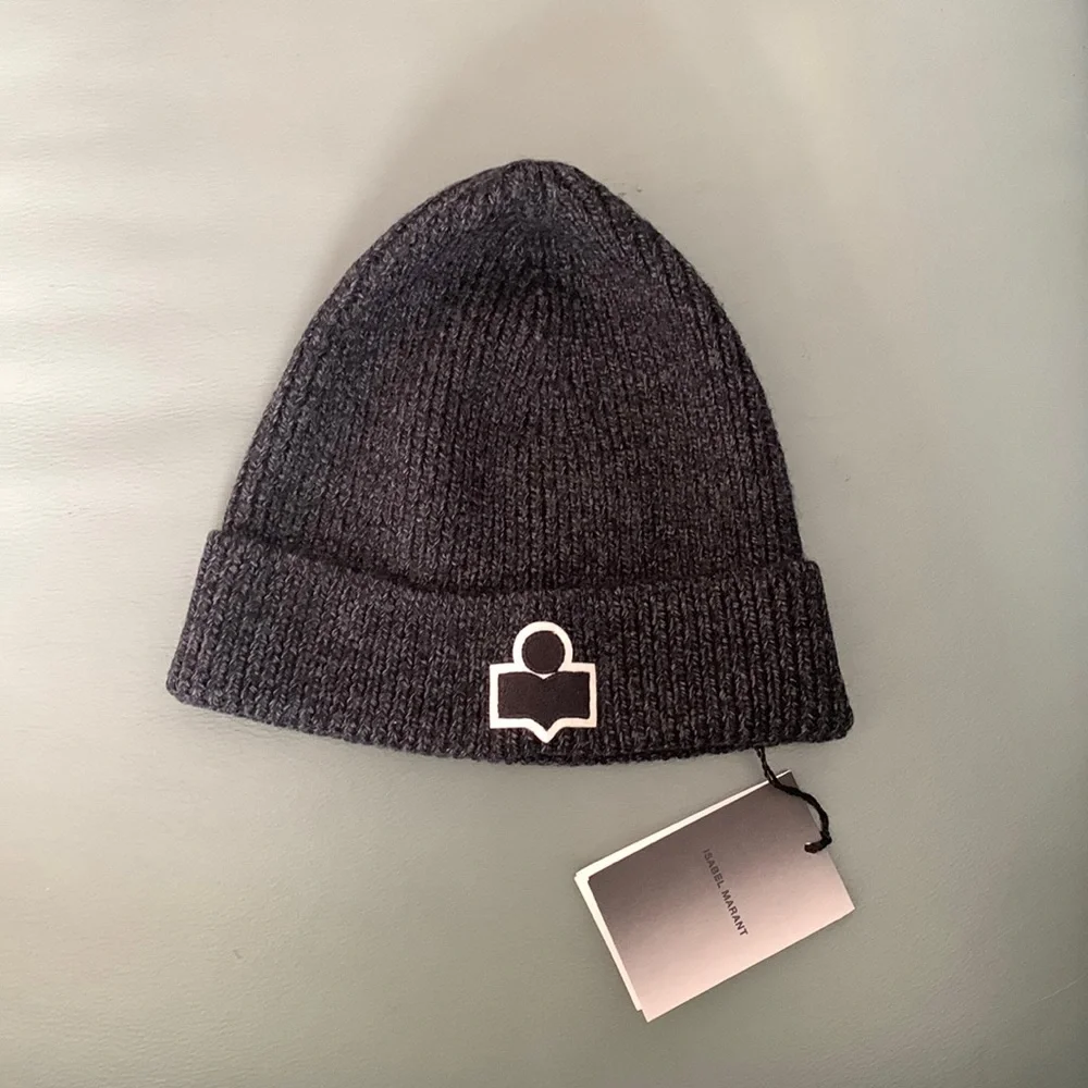 Isabel Marant Isable Marant Bayle Logo Merino Wool Beanie - Picture 1 of 7